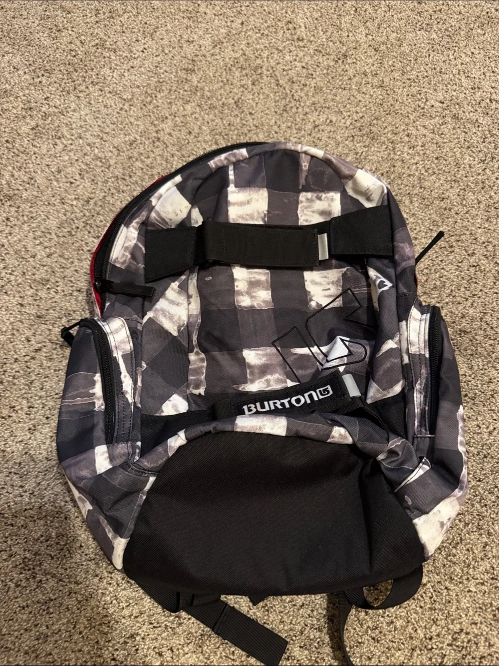 Burton Black and Gray Checkered Camo Outdoor Backpack